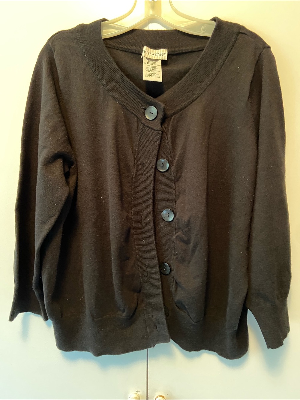 White Stag Black Button-Front Women's Cardigan